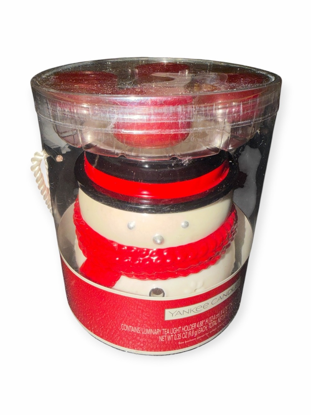 Yankee Candle Snowman Luminary Tea Light Candle Holder Sparkling Cinnamon NIB